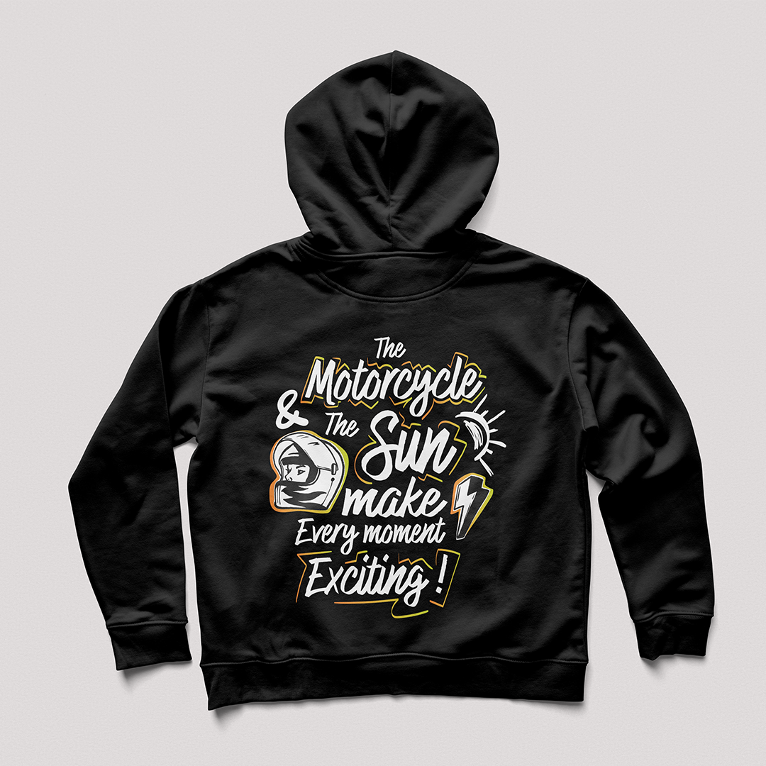 Sweat seul design phrase dos Sweat Motorcycle & Sun - Sunset Ride